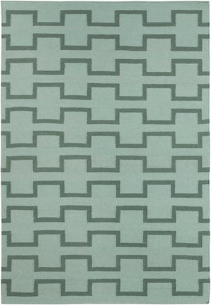 Chandra Rugs Hand-woven Reversible Wool/Cotton Rug - Luxurious Flatweave Design For Stylish Home Decor Upgrades Blue,Green Wool Lim25701-35