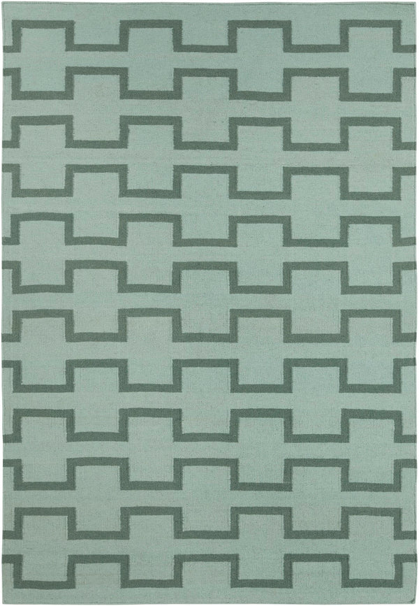 Chandra Rugs Hand-woven Reversible Wool/Cotton Rug - Luxurious Flatweave Design For Stylish Home Decor Upgrades Blue,Green Wool Lim25701-35