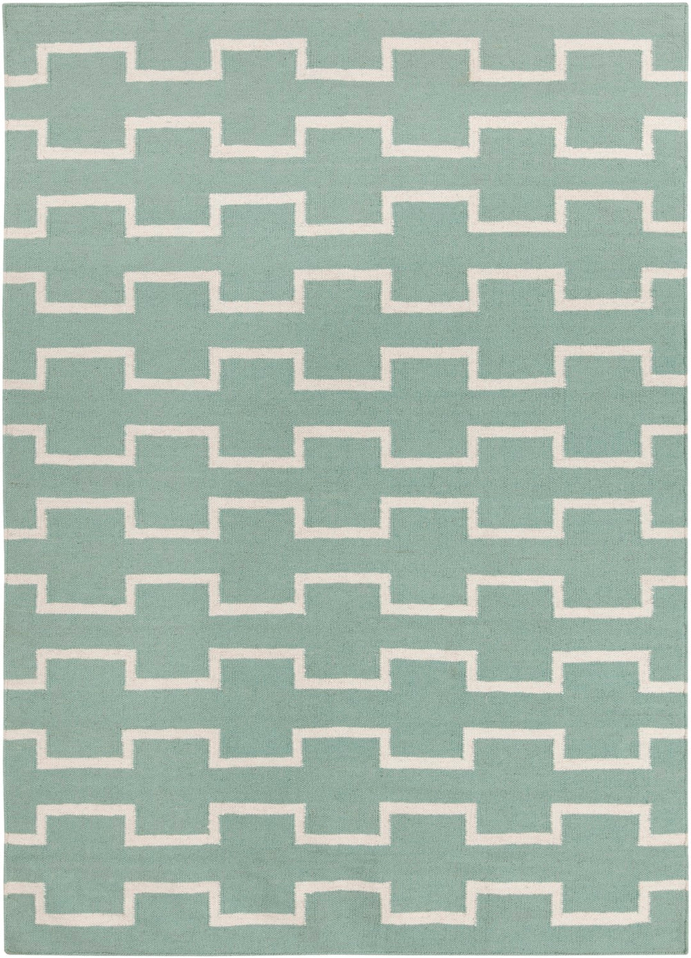 Chandra Rugs Hand-woven Reversible Wool/Cotton Rug - Exquisite Flatweave Design For Elegant Home Décor & Comfort Blue,White Wool Lim25702-35