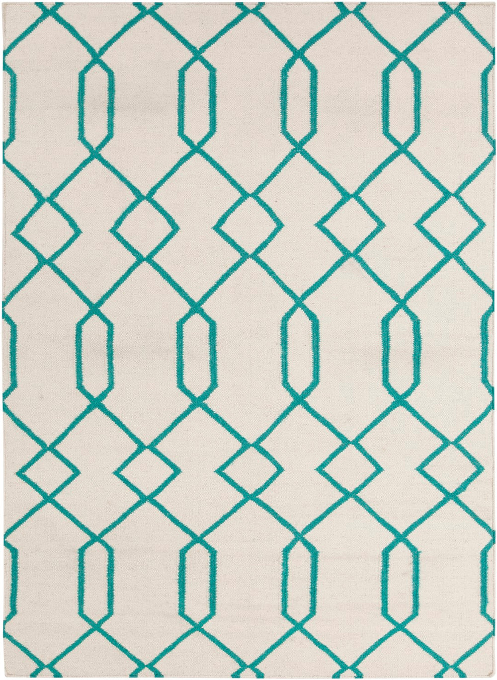 Chandra Rugs Hand-woven Reversible Wool/Cotton Rug - Elevate Your Space With Luxurious Style And Comfort! White,Teal Wool Lim25713-35