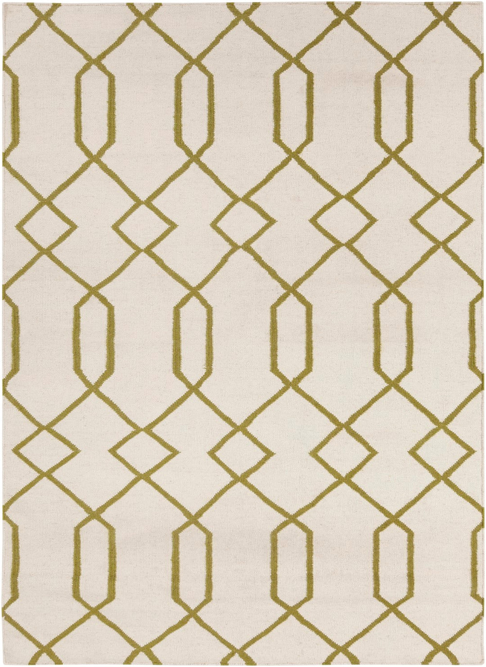Chandra Rugs Hand-woven Reversible Wool And Cotton Rug - Artisanal Flatweave Elegance For Every Room Decor White,Green Wool Lim25714-35
