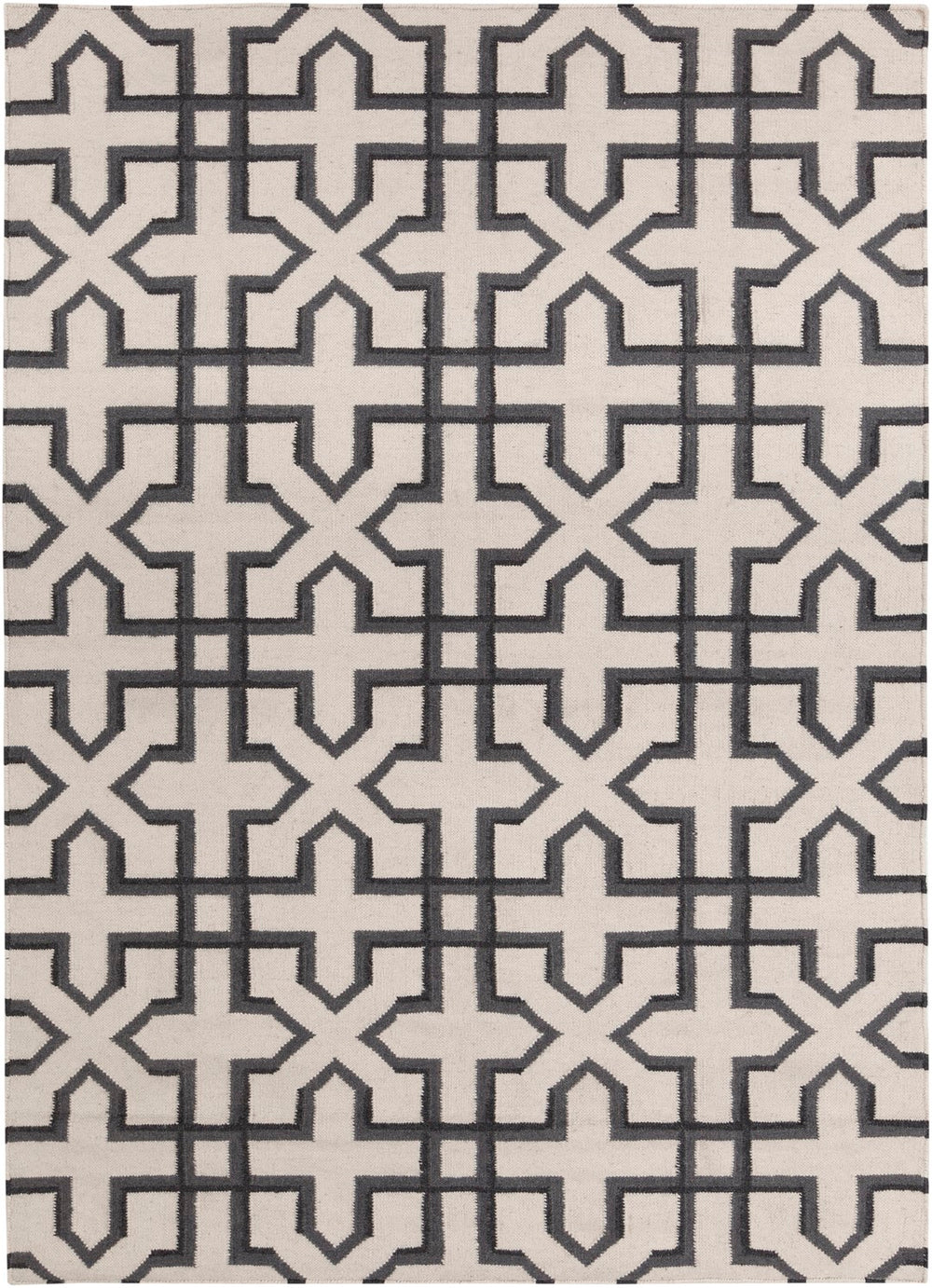 Chandra Rugs Hand-woven Reversible Wool/Cotton Flatweave Rug – Elevate Your Space With Artistry & Durability! White,Grey,Black Wool Lim25740-35