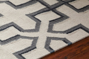 Chandra Rugs Hand-woven Reversible Wool/Cotton Flatweave Rug – Elevate Your Space With Artistry & Durability! White,Grey,Black Wool Lim25740-35