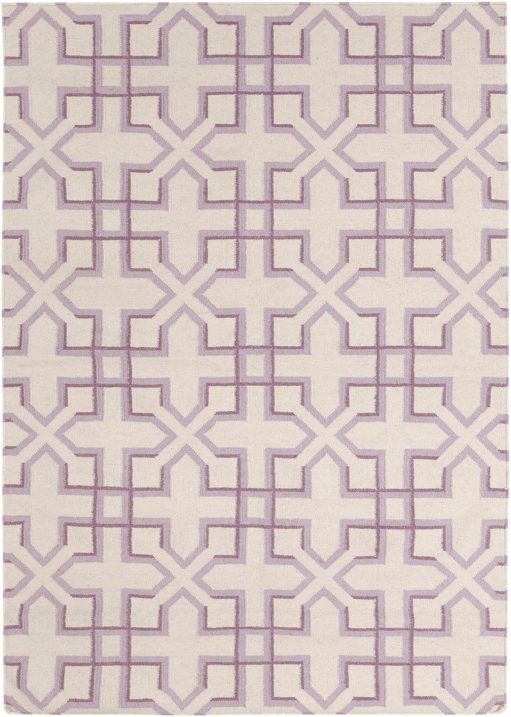Chandra Rugs Hand-woven Flatweave Reversible Wool/Cotton Rug - Luxurious Patterns For Timeless Home Elegance White,Purple,Lavendar Wool Lim25741-35