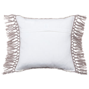 Jaipur Living Vibe by Jaipur Living Boho Geometric Tasseled Pillow Cover for Patio or Sunroom Taupe PLC102431