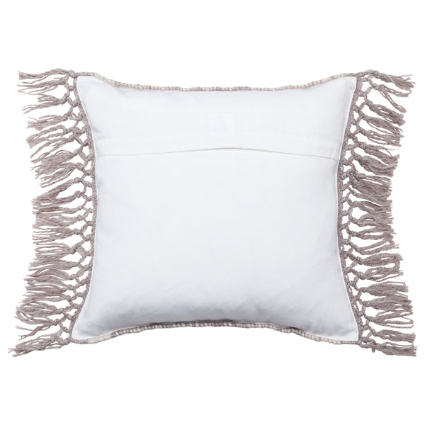 Jaipur Living Vibe by Jaipur Living Boho Geometric Tasseled Pillow Cover for Patio or Sunroom Taupe PLC102431
