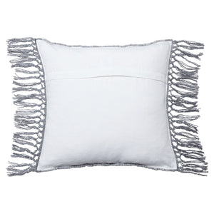 Jaipur Living Vibe by Jaipur Living Edris Tasseled Geometric Throw Pillow Indoor Outdoor Boho Square Gray PLW103710
