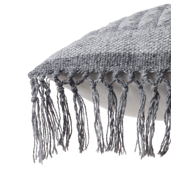 Jaipur Living Vibe by Jaipur Living Boho Geometric Tasseled Pillow Cover for Patio or Sunroom Gray PLC102432
