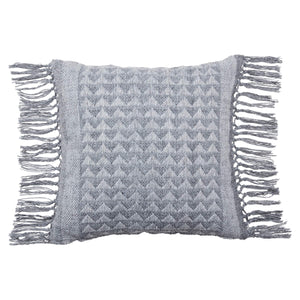 Jaipur Living Vibe by Jaipur Living Edris Tasseled Geometric Throw Pillow Indoor Outdoor Boho Square Gray PLW103710