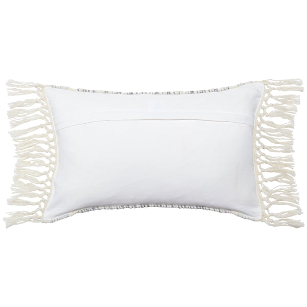 Jaipur Living Vibe by Jaipur Living Liri Bohemian Geometric Lumbar Pillow Cover with Tassel Trim Slate 13" x 21" PLC102437