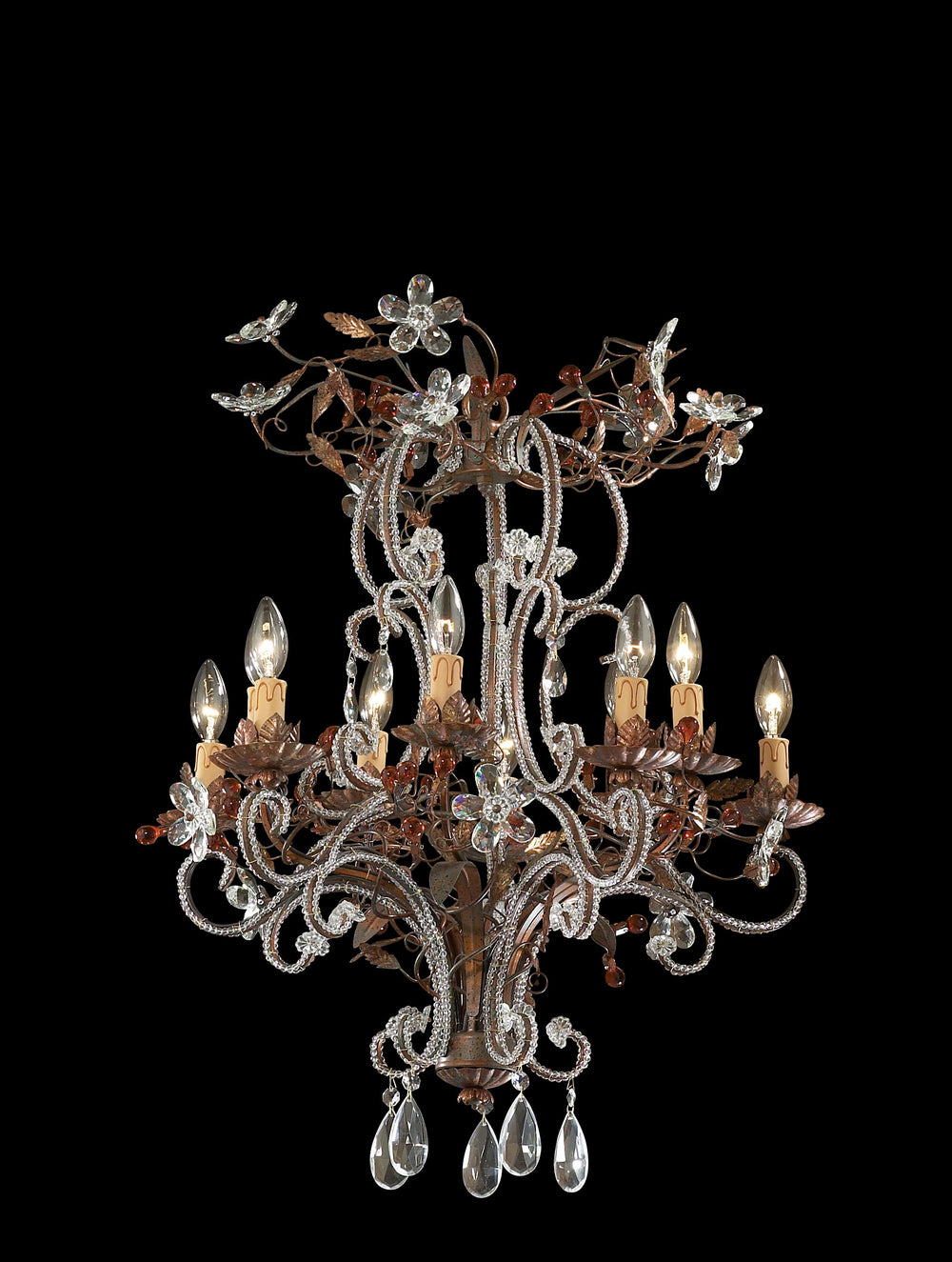 Safavieh Chandelier Of 10 Lights - Elegant Illumination For Dining Rooms & Entryways, Stunning Design & Warm Glow 00a  Lit1007a