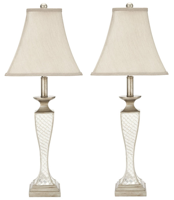 Safavieh KAILEY, Elegant 28-Inch Silver Glass Table Lamp Set of 2 – Perfect for Chic Home Decor & Lighting LIT4002A-SET2