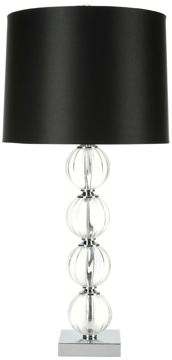 Safavieh AMANDA Black Crystal Glass Globe Lamp - Modern Elegance for Living Rooms, Bedrooms, and Offices LIT4006A-SET2