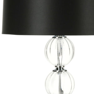 Safavieh AMANDA Black Crystal Glass Globe Lamp - Modern Elegance for Living Rooms, Bedrooms, and Offices LIT4006A-SET2