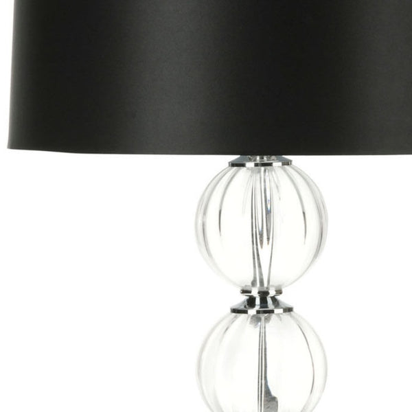 Safavieh AMANDA Black Crystal Glass Globe Lamp - Modern Elegance for Living Rooms, Bedrooms, and Offices LIT4006A-SET2