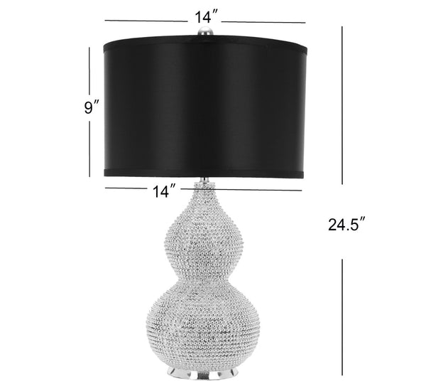 Safavieh NICOLE Bead Base Lamp - Elegant Contemporary Lighting for Living Rooms, Bedrooms, and Workspaces Silver / Black LIT4014A-SET2