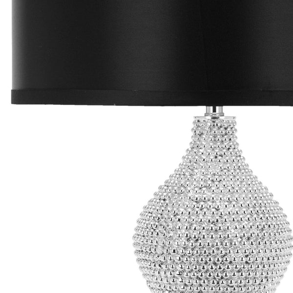 Safavieh NICOLE Bead Base Lamp - Elegant Contemporary Lighting for Living Rooms, Bedrooms, and Workspaces Silver / Black LIT4014A-SET2
