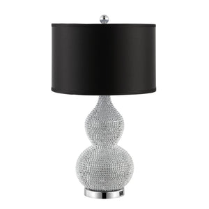 Safavieh NICOLE Bead Base Lamp - Elegant Contemporary Lighting for Living Rooms, Bedrooms, and Workspaces Silver / Black LIT4014A-SET2