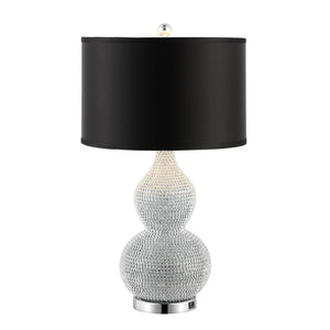 Safavieh NICOLE Bead Base Lamp - Elegant Contemporary Lighting for Living Rooms, Bedrooms, and Workspaces Silver / Black LIT4014A-SET2