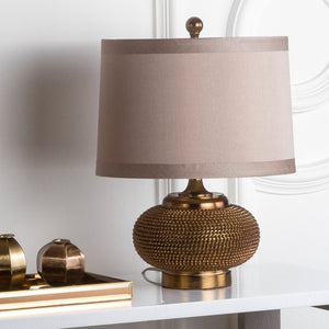 Safavieh ALEXIS Gold Bead Lamp - Elegant Artisanal Lighting for Modern & Traditional Spaces, 14" x 19" Size LIT4016A-SET2