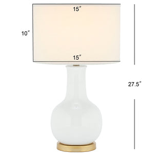 Safavieh PARIS, 27.5 INCH CERAMIC TABLE LAMP - Timeless Elegance for Your Home with Warm Ambient Illumination White LIT4024A