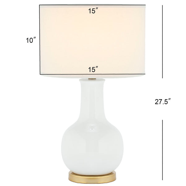 Safavieh PARIS, 27.5 INCH CERAMIC TABLE LAMP - Timeless Elegance for Your Home with Warm Ambient Illumination White LIT4024A