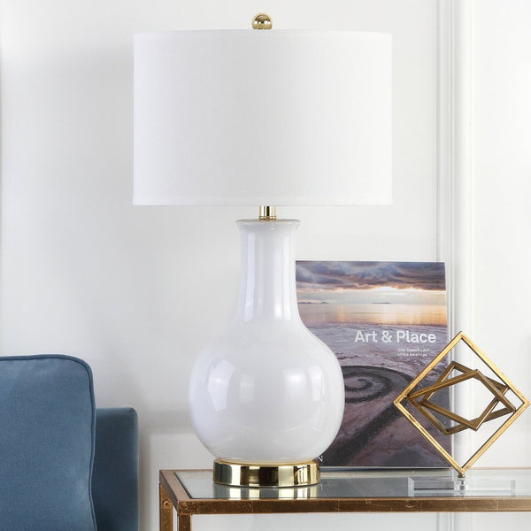 Safavieh PARIS, 27.5 INCH CERAMIC TABLE LAMP - Timeless Elegance for Your Home with Warm Ambient Illumination White LIT4024A