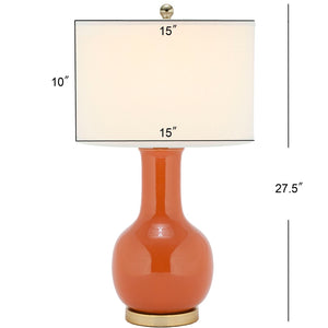 Safavieh PARIS, 27.5 INCH CERAMIC TABLE LAMP - Timeless Elegance for Your Home with Warm Ambient Illumination Orange LIT4024B