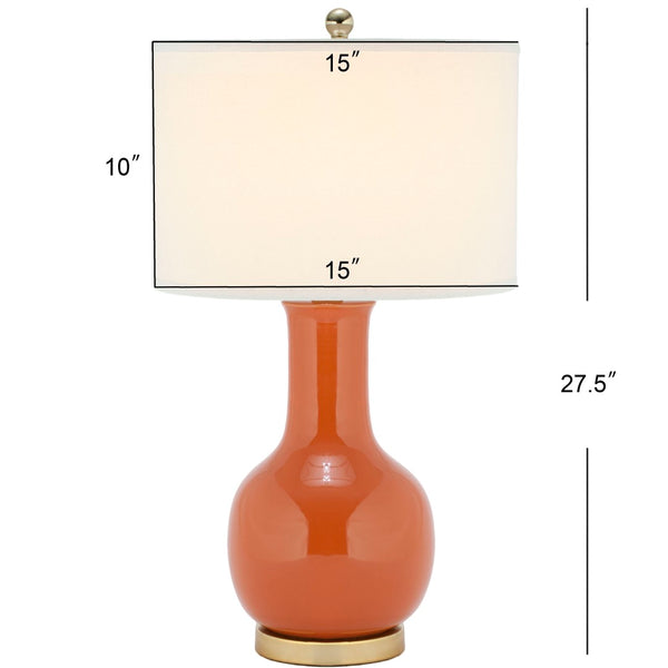 Safavieh PARIS, 27.5 INCH CERAMIC TABLE LAMP - Timeless Elegance for Your Home with Warm Ambient Illumination Orange LIT4024B