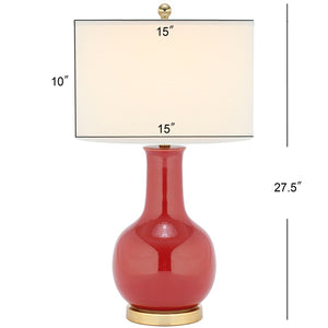 Safavieh PARIS, 27.5 INCH CERAMIC TABLE LAMP - Timeless Elegance for Your Home with Warm Ambient Illumination Red LIT4024C