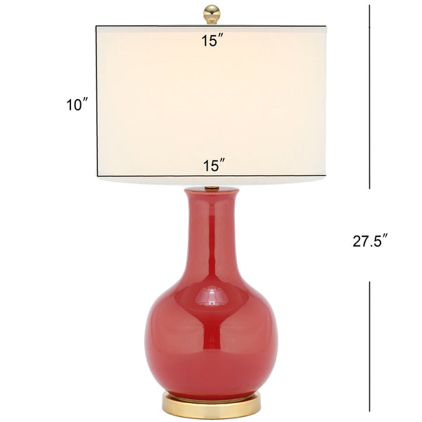 Safavieh PARIS, 27.5 INCH CERAMIC TABLE LAMP - Timeless Elegance for Your Home with Warm Ambient Illumination Red LIT4024C