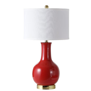 Safavieh PARIS, 27.5 INCH CERAMIC TABLE LAMP - Timeless Elegance for Your Home with Warm Ambient Illumination Red LIT4024C