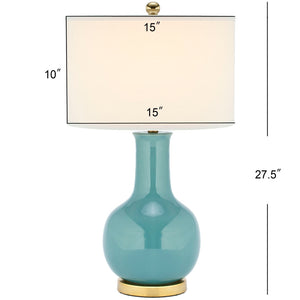 Safavieh PARIS, 27.5 INCH CERAMIC TABLE LAMP - Timeless Elegance for Your Home with Warm Ambient Illumination Light Blue LIT4024F
