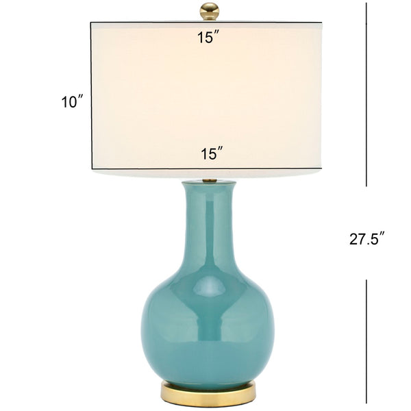 Safavieh PARIS, 27.5 INCH CERAMIC TABLE LAMP - Timeless Elegance for Your Home with Warm Ambient Illumination Light Blue LIT4024F