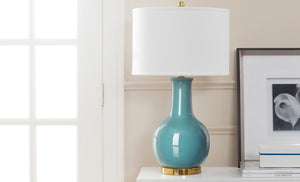 Safavieh PARIS, 27.5 INCH CERAMIC TABLE LAMP - Timeless Elegance for Your Home with Warm Ambient Illumination Light Blue LIT4024F