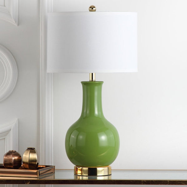 Safavieh PARIS, 27.5 INCH CERAMIC TABLE LAMP - Timeless Elegance for Your Home with Warm Ambient Illumination Green LIT4024G