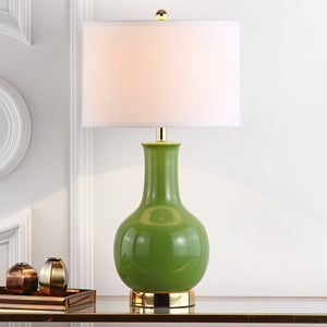 Safavieh PARIS, 27.5 INCH CERAMIC TABLE LAMP - Timeless Elegance for Your Home with Warm Ambient Illumination Green LIT4024G