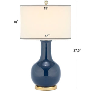 Safavieh PARIS, 27.5 INCH CERAMIC TABLE LAMP - Timeless Elegance for Your Home with Warm Ambient Illumination Navy LIT4024H