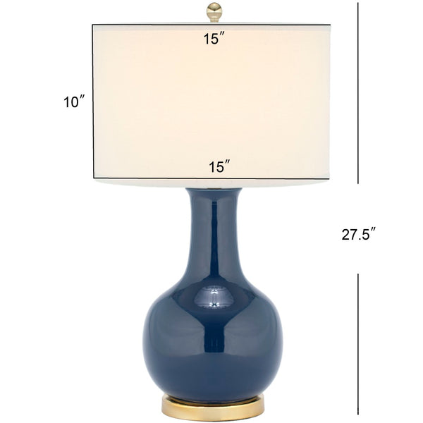 Safavieh PARIS, 27.5 INCH CERAMIC TABLE LAMP - Timeless Elegance for Your Home with Warm Ambient Illumination Navy LIT4024H