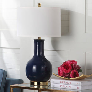 Safavieh PARIS, 27.5 INCH CERAMIC TABLE LAMP - Timeless Elegance for Your Home with Warm Ambient Illumination Navy LIT4024H