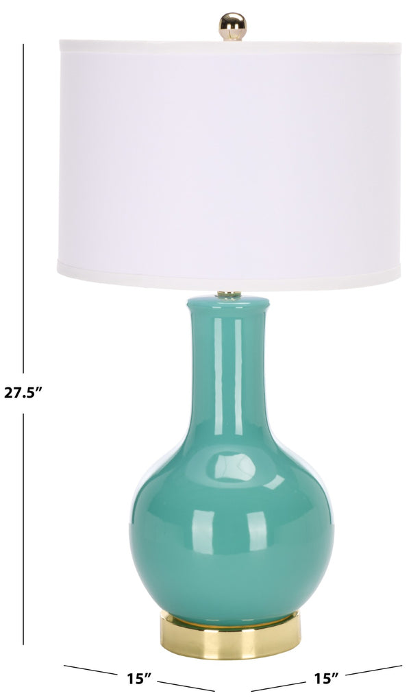 Safavieh PARIS, 27.5 INCH CERAMIC TABLE LAMP - Timeless Elegance for Your Home with Warm Ambient Illumination Emerald LIT4024J