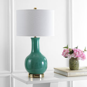 Safavieh PARIS, 27.5 INCH CERAMIC TABLE LAMP - Timeless Elegance for Your Home with Warm Ambient Illumination Emerald LIT4024J