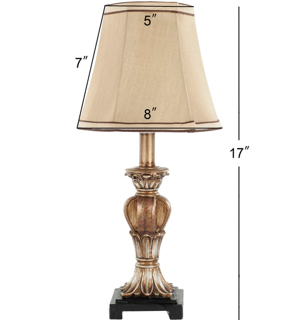 Safavieh GOLDEN Mini Table Lamp with Bavarian Beige Shade - Elegant Lighting for Home Décor & Ambiance LIT4032A-SET2
