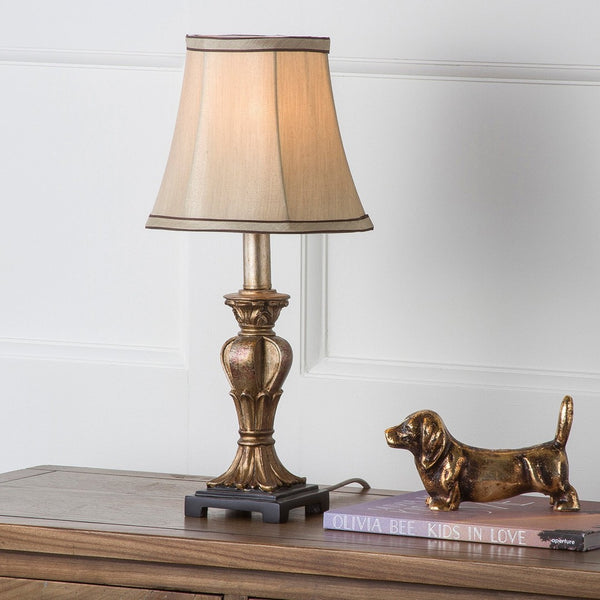 Safavieh GOLDEN Mini Table Lamp with Bavarian Beige Shade - Elegant Lighting for Home Décor & Ambiance LIT4032A-SET2