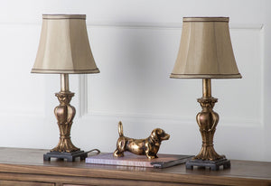 Safavieh GOLDEN Mini Table Lamp with Bavarian Beige Shade - Elegant Lighting for Home Décor & Ambiance LIT4032A-SET2