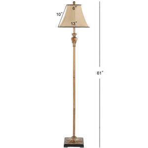 Safavieh PAOLA Modern Gold Floor Lamp with Round Bell Shade - Elegant Lighting for Living Rooms & Bedrooms LIT4034A