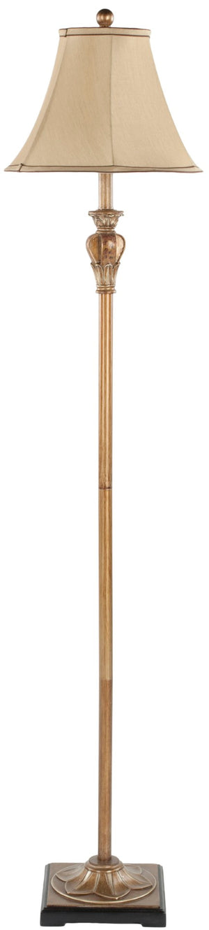 Safavieh PAOLA Modern Gold Floor Lamp with Round Bell Shade - Elegant Lighting for Living Rooms & Bedrooms LIT4034A