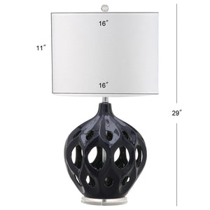 Safavieh REGINA Table Lamp - Elegant Ceramic Design for Modern Interiors and Ambient Lighting Solutions Navy LIT4040B