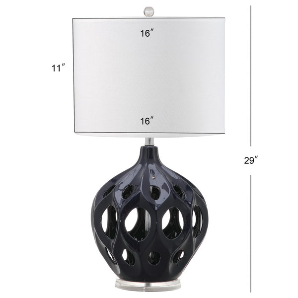 Safavieh REGINA Table Lamp - Elegant Ceramic Design for Modern Interiors and Ambient Lighting Solutions Navy LIT4040B