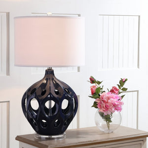 Safavieh REGINA Table Lamp - Elegant Ceramic Design for Modern Interiors and Ambient Lighting Solutions Navy LIT4040B